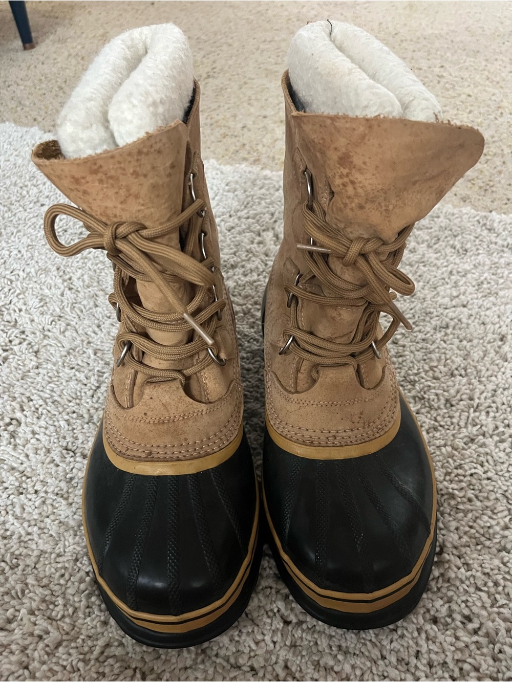Sorel Men’s Tan and Black Waterproof Winter Lace-Up Boots